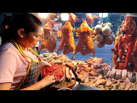 Super Skill! Cutting Crispy Roast Pork Belly  Chops, l Cambodia's Greatest Street Food