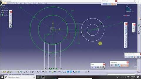 CATIA Sketch  with the help of Line,circle ,profile line and ,plane,relations, centerline constraint