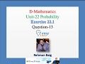 Simple Probability (Ex22.1-Q13) | O Level | IGCSE | Mathematics