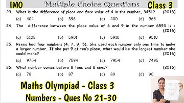 Olympiad Exam for Class 3 Maths 2023 | Maths Olympiad Mock Test for Class 3 | IMO Class 3