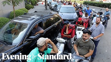People queue for hours for petrol in Lebanon amid fuel shortages