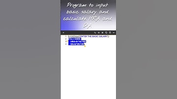 PROGRAM TO ENTER BASIC SALARY AND GET HRA AND DA|#pythonprogramming