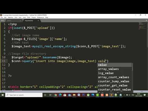 How to upload image in database using PHP MySqli? - YouTube