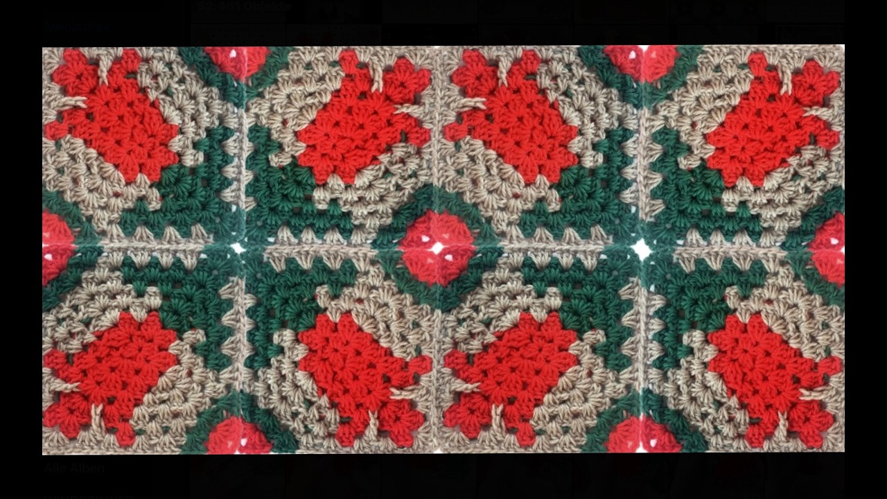 Grannymuster  TULPE 7 Runden - Decken + Flächen#häkeln #petraperle #grannysquare #granny#crochet#diy