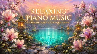 Dawn Magnolia Piano ~ Relaxing Piano Music for Deep Sleep & Tranquil Dawn ~ Spring Garden