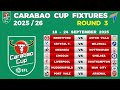 Carabao Cup Round 3 Fixtures Today β½