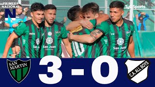 San Martín (SJ) 3-0 All Boys | Primera Nacional | Fecha 16 (Zona B)