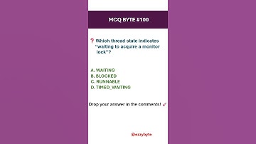 Which Thread State Means Waiting for a Lock? | Java Threads MCQ 🔥 #shorts #mcqs