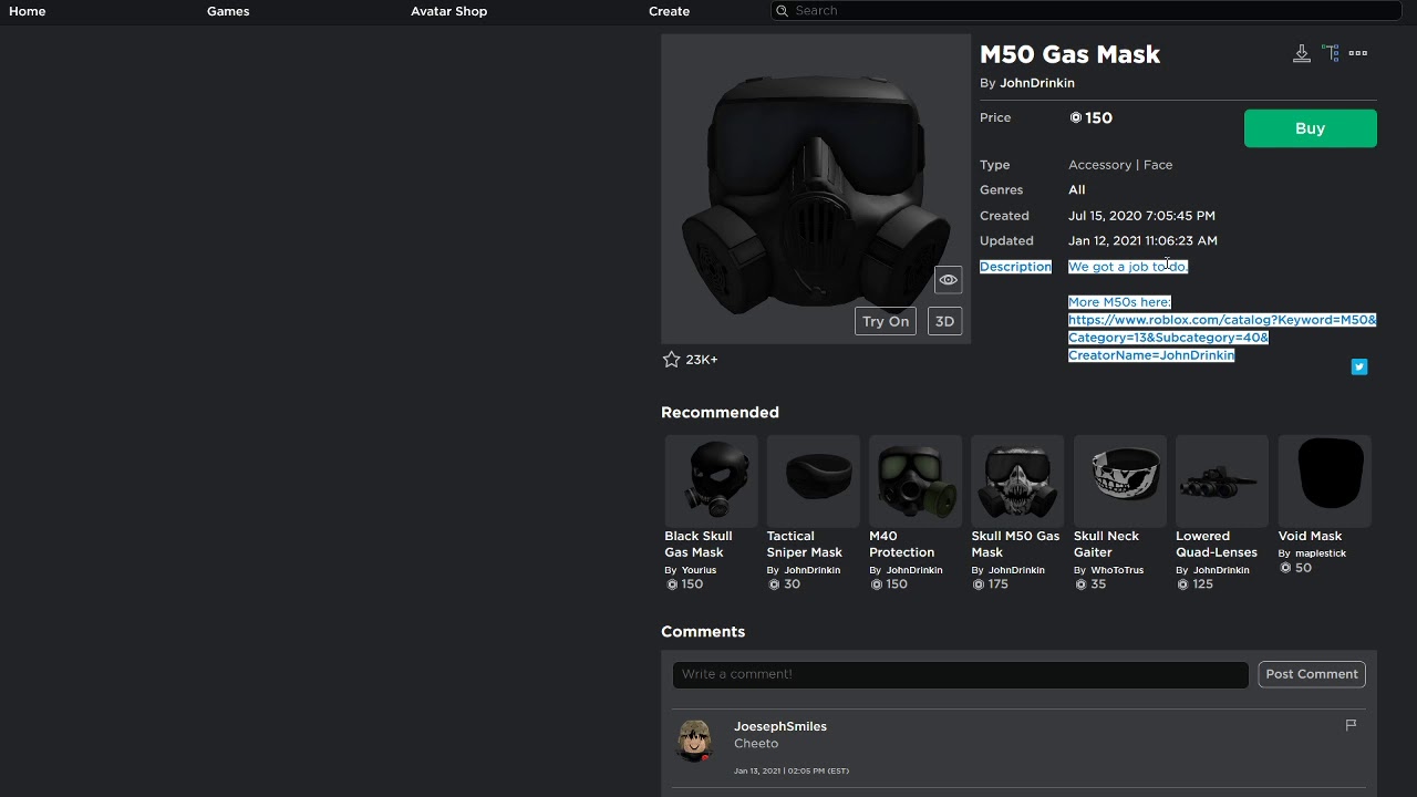 Forest 6b47 Helmet M50 Gas Mask Roblox Youtube - black gas mask roblox