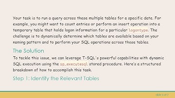 How to Efficiently Execute Queries Against Multiple Tables in SQL Server