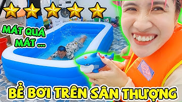Làm Bể Bơi Trên Sân Thượng | Tắm Cùng Vịt Con - Vê Vê Channel