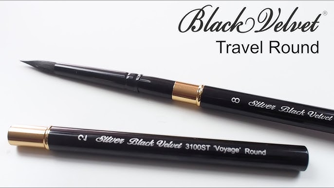 Silver Brush : Black Velvet : Voyage Travel Brush - Travel Brushes - Plein  Air Painting - Color