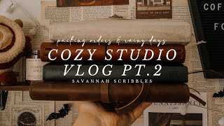 Cozy Studio Vlog pt. 2 I Packing orders, rainy days, & 2024 journal lineup ☕