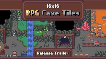 16x16 RPG Cave Tiles Release #gameassets #gamedev #pixelart
