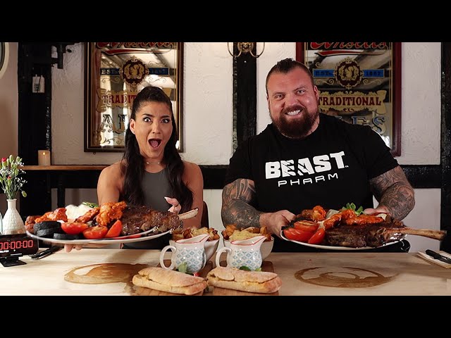 ‘THE BEAST’ 100oz UNDEFEATED STEAK CHALLENGE @eddiehallwsm | @LeahShutkever class=