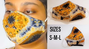 DIY TIE AND DIE FABRIC FACE MASK  WITH FILTER POCKET /  Face Mask Sewing Tutorial sizes S-M-L
