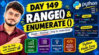 Python Tutorial Day 149 | range() and enumerate() in Python | Python for Beginners