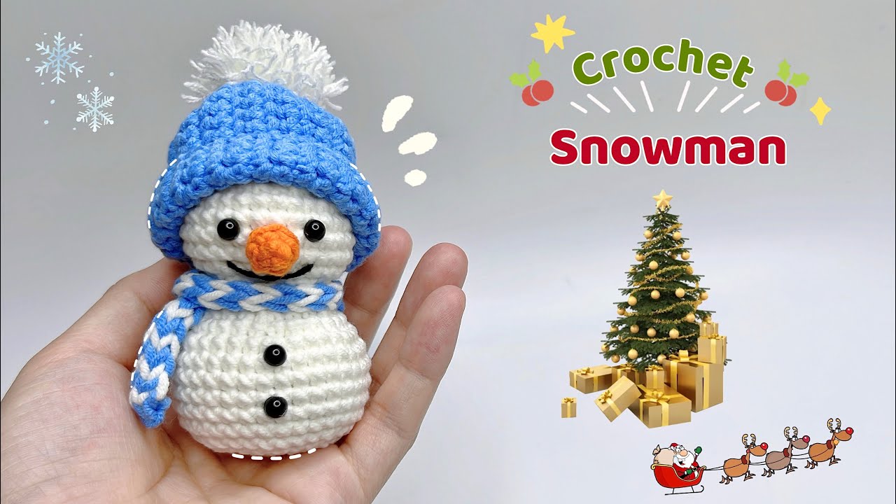 Crochet Snowman Tutorial ☃️| Crochet Christmas Ornaments | Móc Người Tuyết