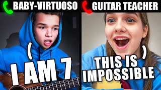 BABY VIRTUOSO pretending to be a BEGINNER on GUITAR LESSONS