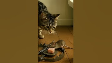 Shocking!🙀💀🐭 Greedy mouse charges into trouble? #cat #catandmouse #trending