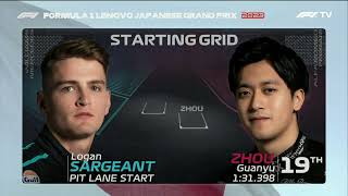 F1 Japanese Grand Prix 2023 Intro Track Map/Grid No Commentary