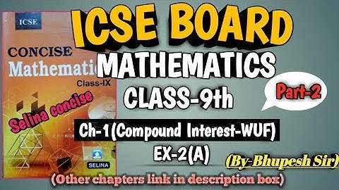 icse |class-9th |maths |ch-2 |compound interest| basic| ex@2a | part-2@ProblemsBeater