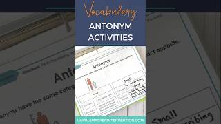 Teaching Antonyms | Vocabulary Activities & Resources