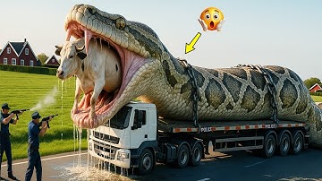 Heroic Rescue Team Saves Lonely Cow from Deadly Giant Python🐍