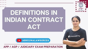 Definitions in Indian Contract Act l Karnataka Judiciary Examination l Aparna Bhat l