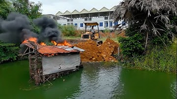 Be Careful! 5ton Dump Truck Wrong Skills Get Accident When Unloading Soil Komatsu!!!!