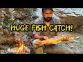 "Fresh fish, grilled mushrooms, and hot coffee by a waterfall – pure nature cooking bliss!"