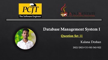 Question Set 11 | Database Management System | Java Institute