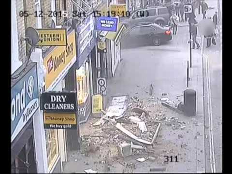 Uxbridge Road roof collapse - CCTV footage