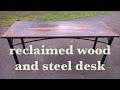 make a rustic/industrial reclaimed barn wood and steel desk make a rustic/industrial reclaimed barn wood and steel desk