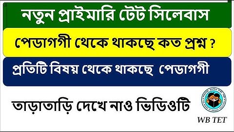 নতুন প্রাইমারি টেট সিলেবাস | প্রতিটি বিষয় থেকে থাকছে  পেডাগগী  | Math Tricks by Hasnat