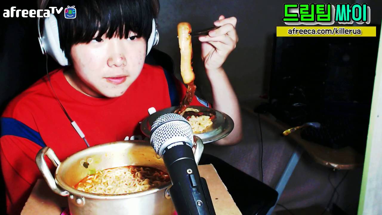 [아프리카TV] 중딩 대표 BJ 드림팀싸이 신라면 2개 먹었습니다. Eat
