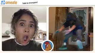 Flying Through Window JUMPSCARE PRANK on Omegle #3!