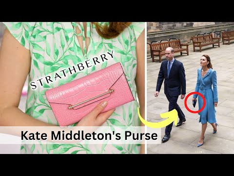 Kate Middleton's Strathberry Multrees Chain Wallet in Navy Embossed Croc