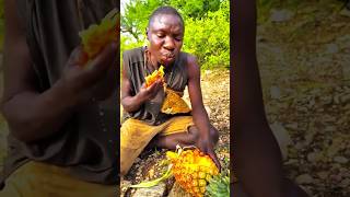 Wild Jungle Pineapple Smash – Breaking &amp; Enjoying on the Stone 🍍🌿🔥#junglelife #pineapple #shorts