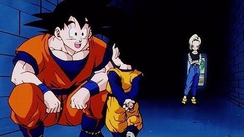 Goten is nervous when he meets his father Goku for the first time.
