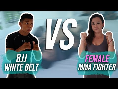 Female MMA Fighter vs BJJ White Belt with Black Belt Commentary