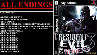 Resident Evil 3: Nemesis [USA] (PlayStation) - (All Endings & All Epilogue Files + Secret Message)