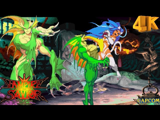 VAMPIRE SAVIOR No.022 サスカッチ&フェリシア ラミカ Vampire Savior - Rikuo [Arcade / 1997] 4K 60FPS - YouTube