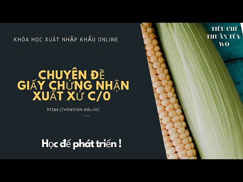 Video GIẤY CHỨNG NHẬN XUẤT XỨ C/O - Buổi 1: Các tiêu chí... - YouTube