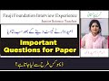 Fauji Foundation Interview Experience of Junior Science Teacher | Important Interview Math Questions