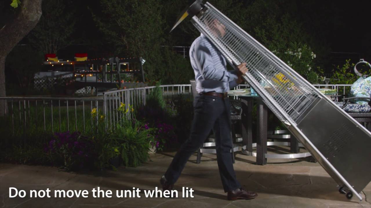 Dyna-Glo 42000 BTU Stainless Steel Pyramid Flame Patio Heater - YouTube