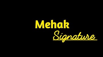 Mehak Name Signature Style || Learn Your Signature