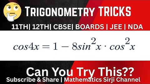 Prove cos4x=1-8sin^2x.cos^2x |  Derivation of cos4x | cos4x is equal to