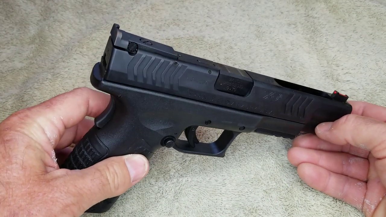 How to remove and reinstall the adjustable rear sight on an XDM 5.25
