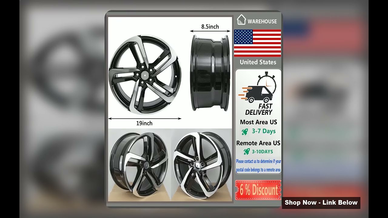 19in Machined Black Wheel For 2018-2022 HONDA ACCORD OEM Quality Alloy Rim 64127